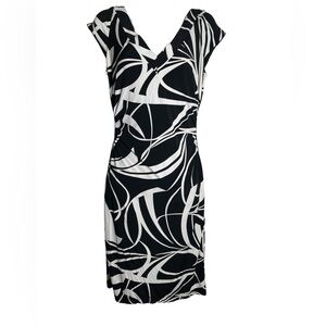 White House Black Market dress size 6 black & white simple career‎ dress 🖤🤍🖤